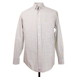 Vineyard‎ Vines Murray Mens S Blue Yellow Plaid Slim Fit Long Sleeve Shirt